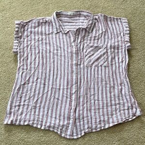 Maurice’s XL button down red & white striped shirt